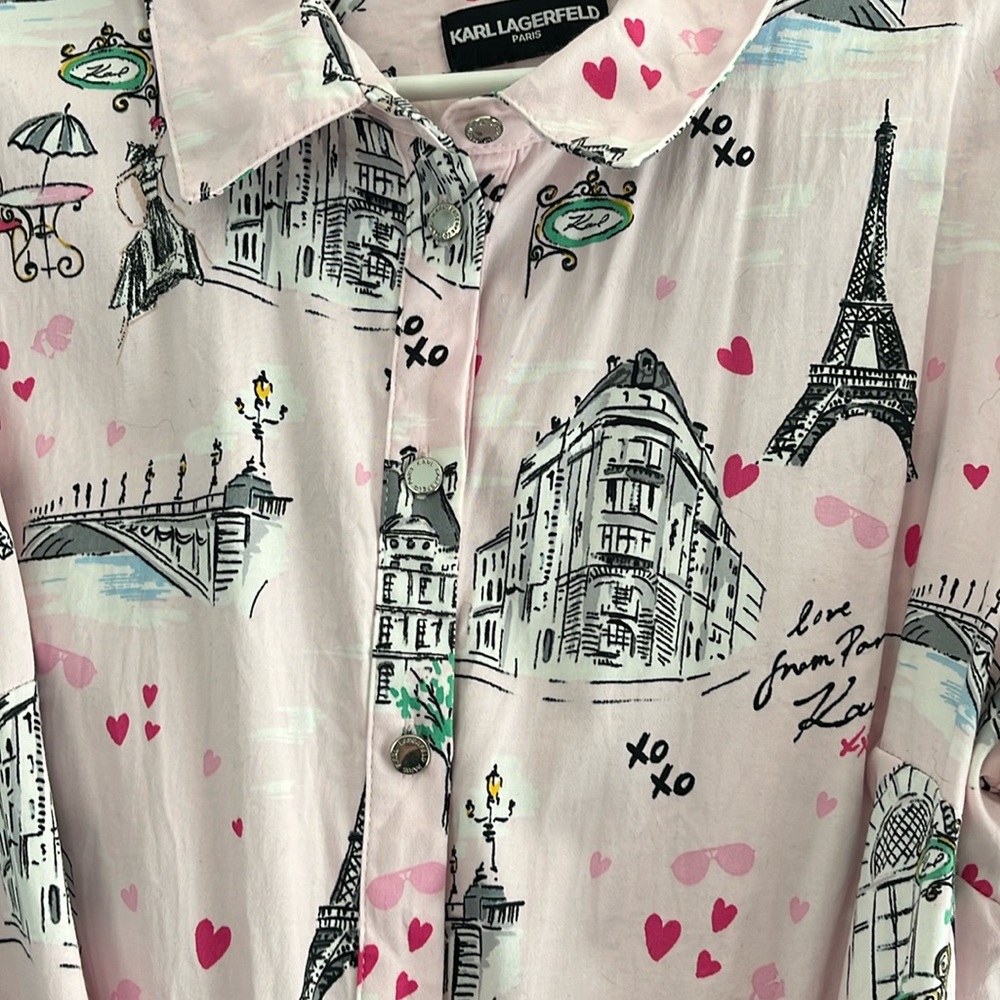 Karl Lagerfeld Pink Paris-Themed Dress-Size 14